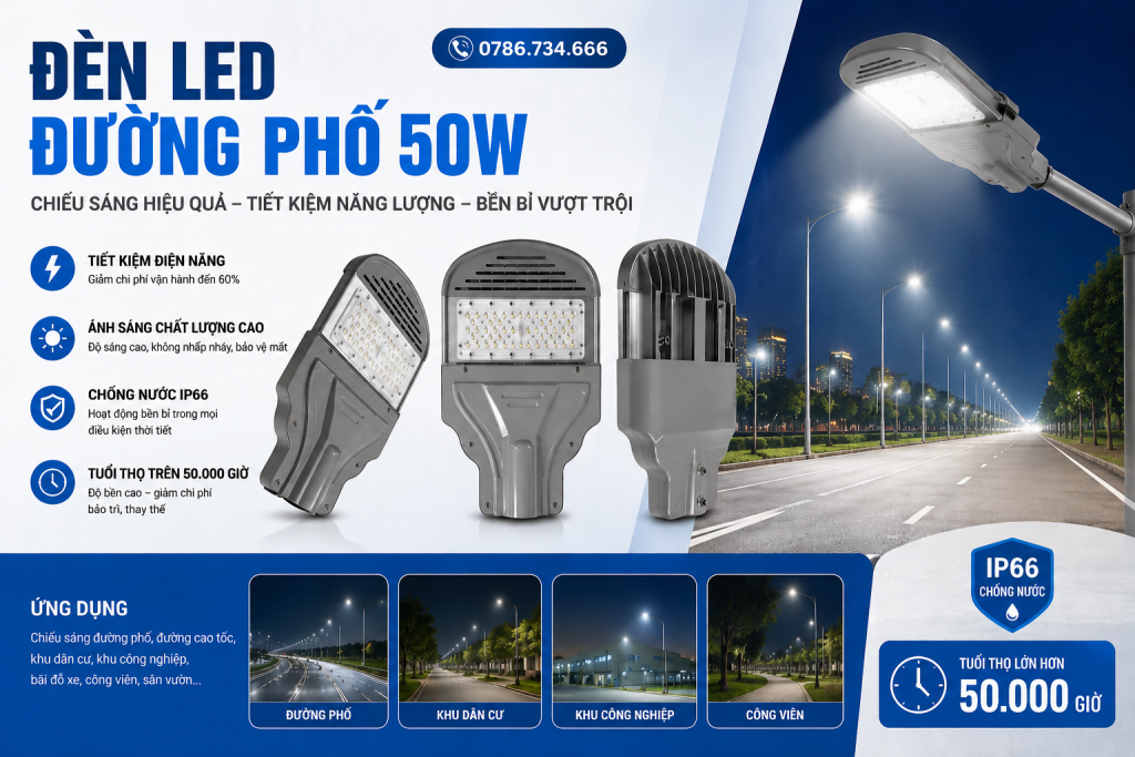Đèn LED đường phố 50W